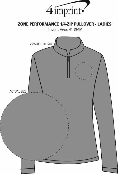 Imprint Area of Zone Performance 1/4-Zip Pullover - Ladies'