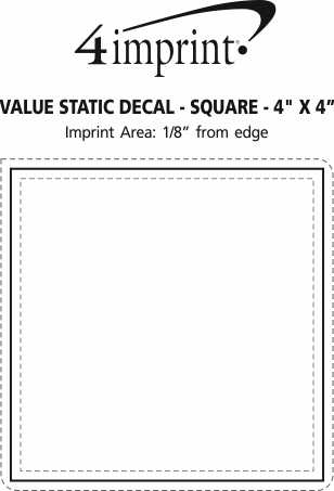 Imprint Area of Static Decal - Square - 4" x 4"