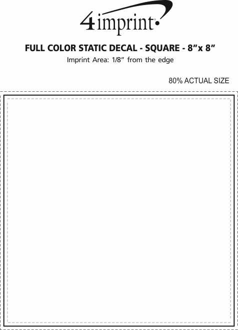 Imprint Area of Static Decal - Square - 8" x 8"