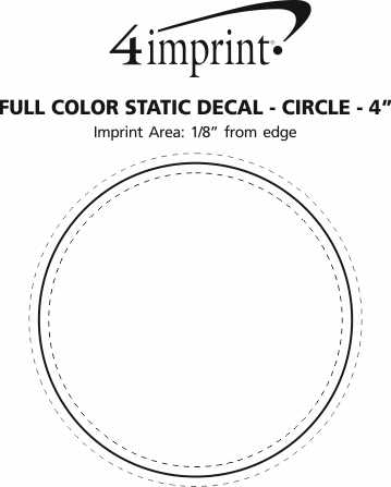 Imprint Area of Full Color Static Decal - Circle - 4"