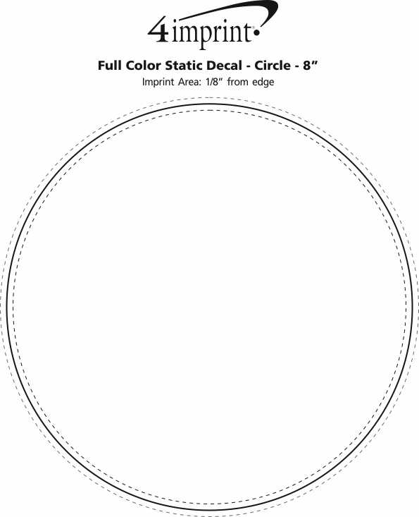 Imprint Area of Full Color Static Decal - Circle - 8"