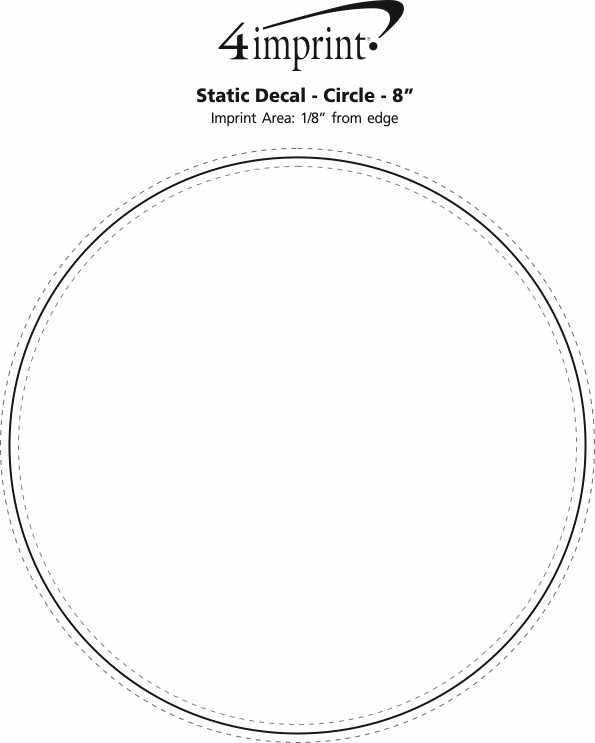 Imprint Area of Static Decal - Circle - 8"