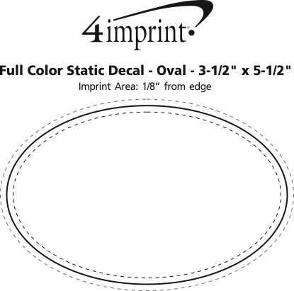 Imprint Area of Full Color Static Decal - Oval - 3-1/2" x 5-1/2"