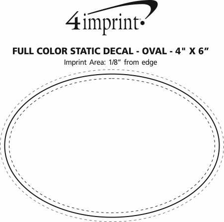 Imprint Area of Full Color Static Decal - Oval - 4" x 6"