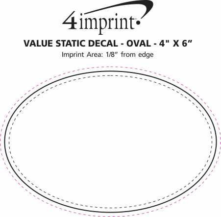 Imprint Area of Static Decal - Oval - 4" x 6"
