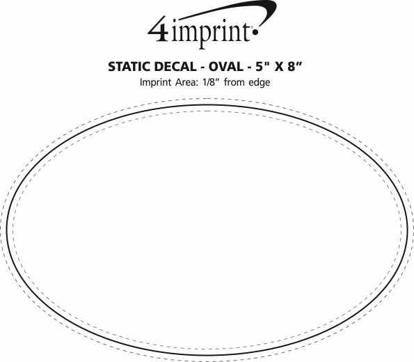 Imprint Area of Static Decal - Oval - 5" x 8"