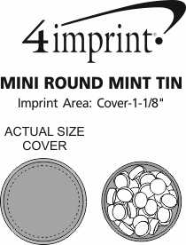 Imprint Area of Mini Round Mint Tin