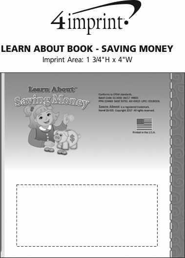 Imprint Area of Learn About Book - Saving Money