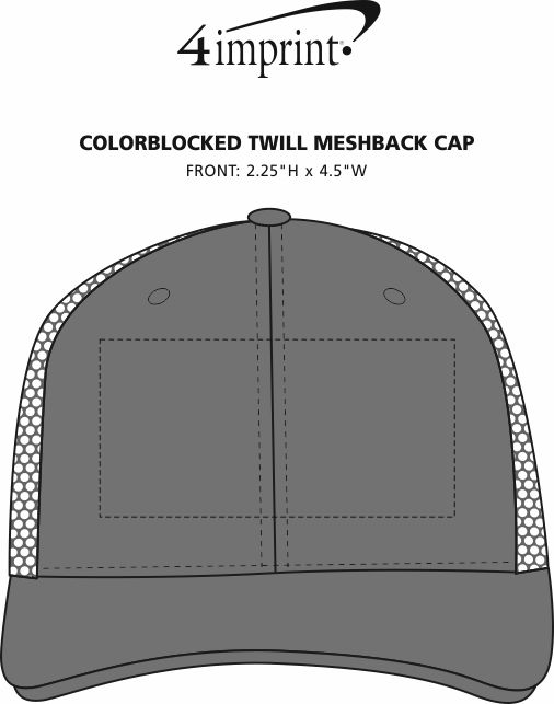 Imprint Area of Colorblocked Twill Meshback Cap