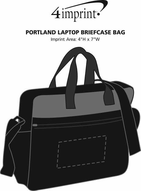 Imprint Area of Portland Laptop Briefcase Bag