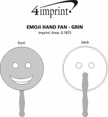 Imprint Area of Emoji Hand Fan - Grin