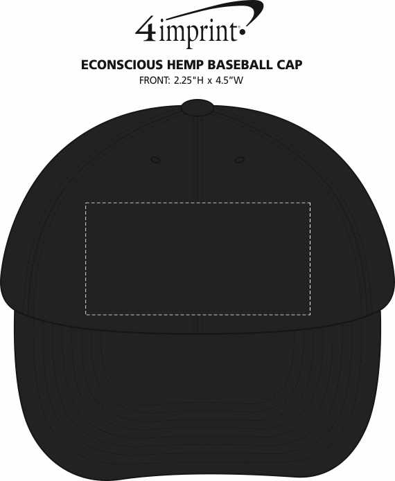 Imprint Area of Econscious Hemp Baseball Cap