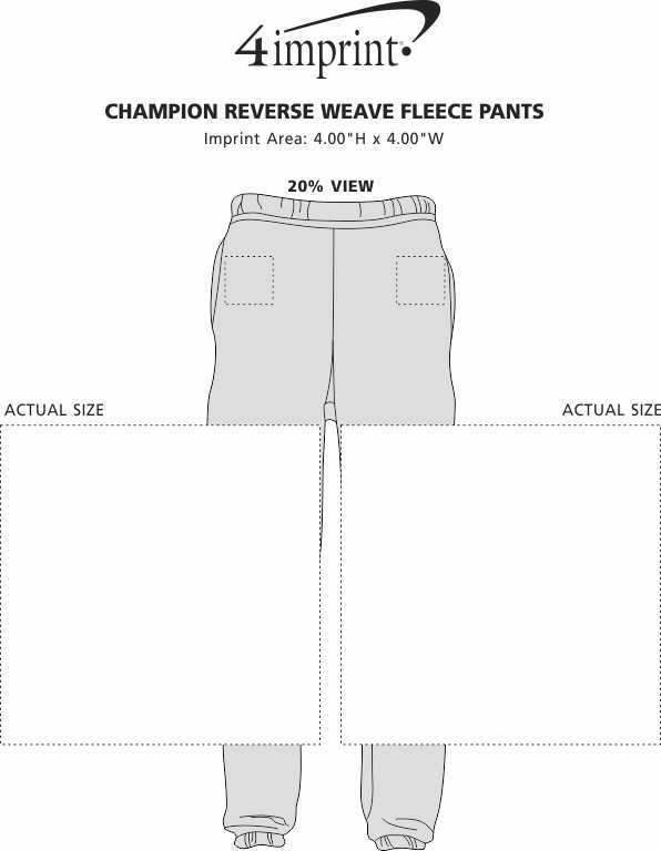 Imprint Area of Champion Reverse Weave Fleece Pants