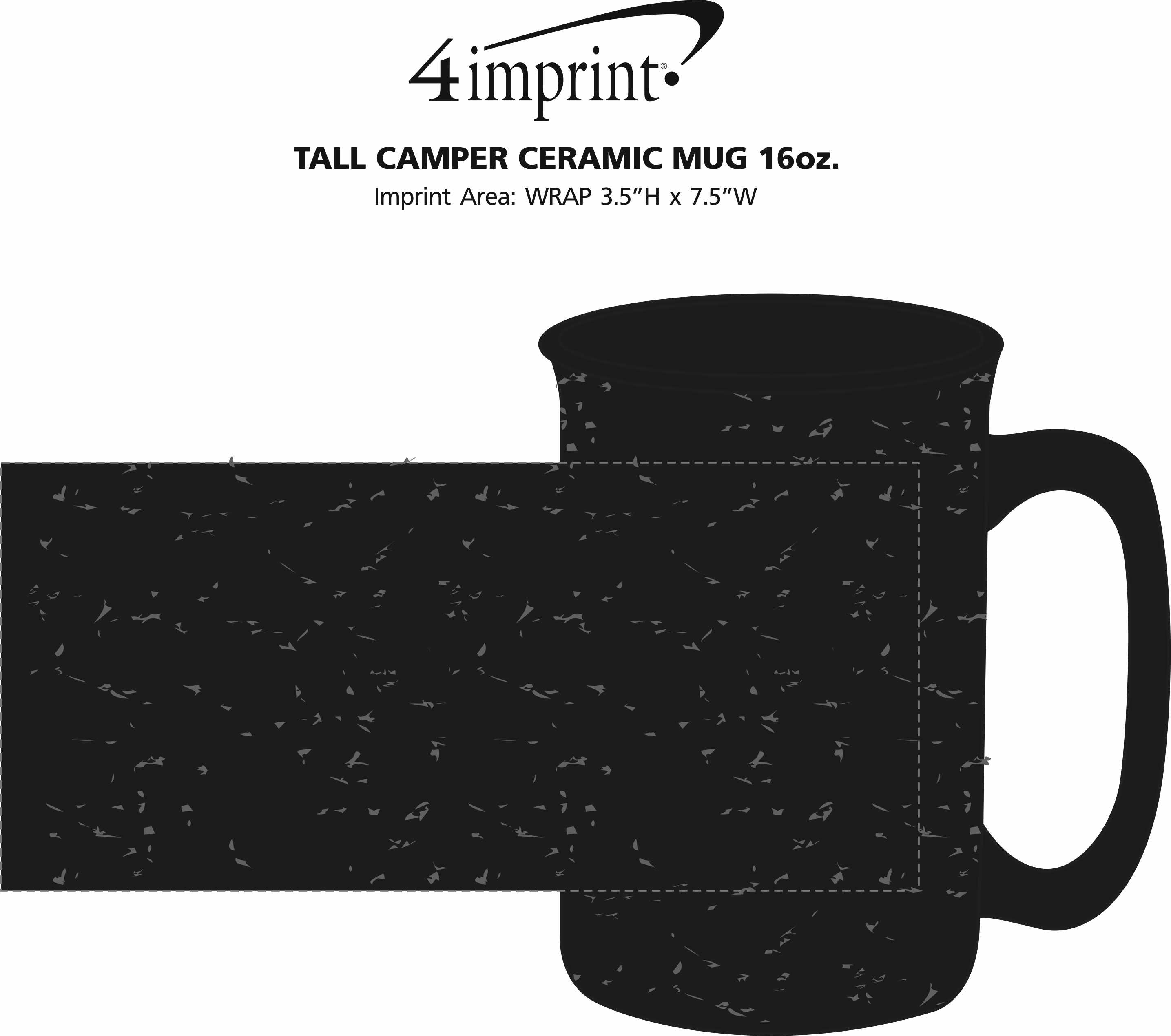 Imprint Area of Tall Camper Ceramic Mug - 16 oz.