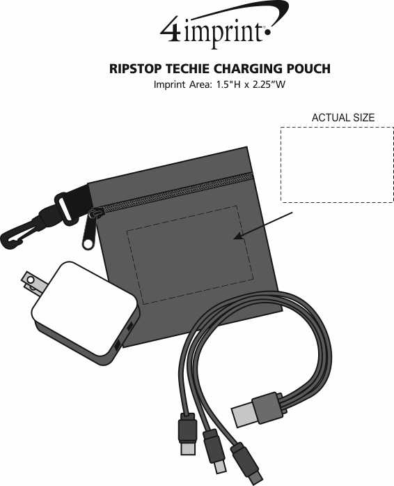 Imprint Area of Ripstop Techie Charging Pouch