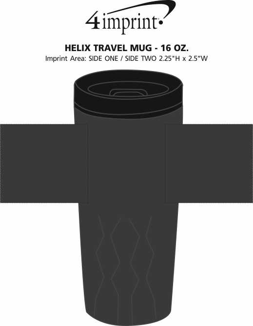 Imprint Area of Helix Travel Mug - 16 oz.