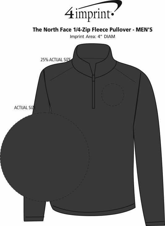 Imprint Area of The North Face 1/4-Zip Fleece Pullover - Men's