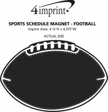 Imprint Area of Sports Schedule Magnet - Football
