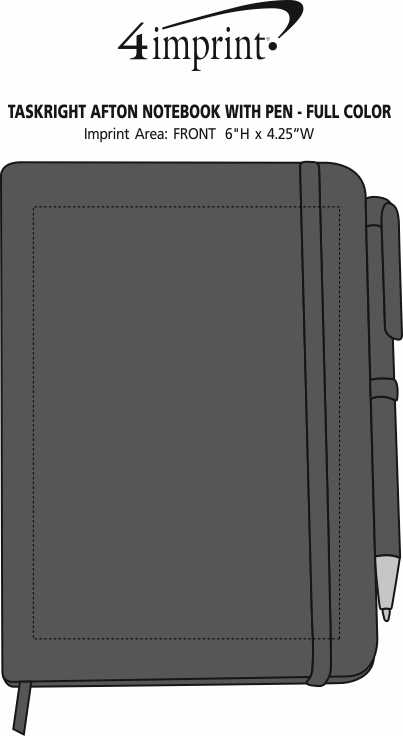 Imprint Area of TaskRight Afton Notebook with Pen - Full Color