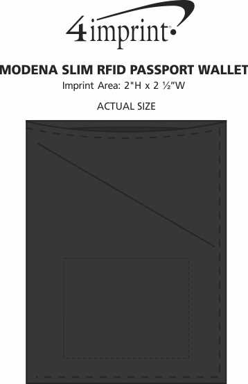 Imprint Area of Modena Slim RFID Passport Wallet