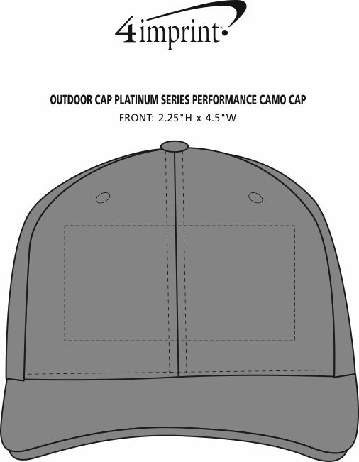 Imprint Area of Outdoor Cap Platinum Series Performance Camo Cap