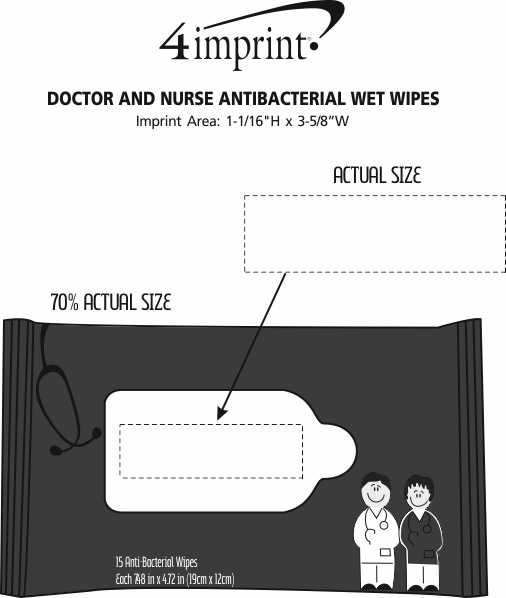 Imprint Area of Doctor and Nurse Antibacterial Wet Wipes