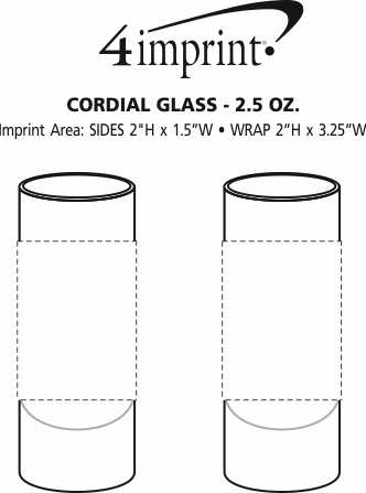 Imprint Area of Cordial Glass - 2.5 oz.