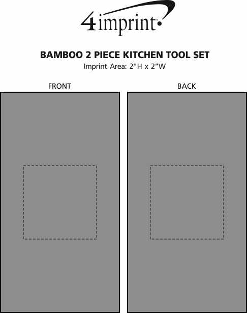 Imprint Area of Bamboo 4-Piece Kitchen Tool Set in Canister