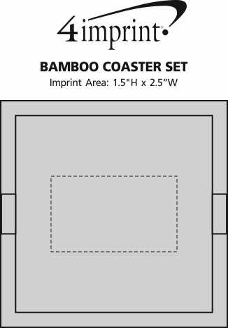 Imprint Area of Bamboo Coaster Set