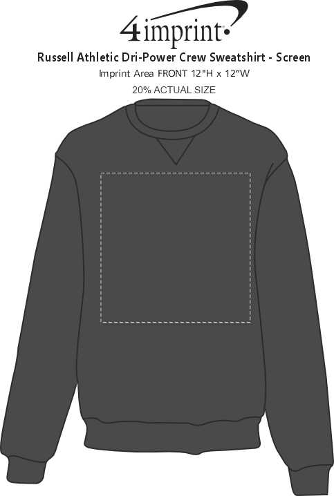 Imprint Area of Russell Athletic Dri-Power Crew Sweatshirt - Screen