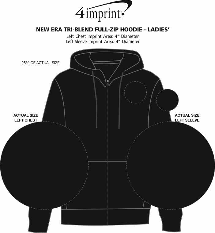 4imprint.com: New Era Tri-Blend Full-Zip Hoodie - Ladies' - Embroidered ...