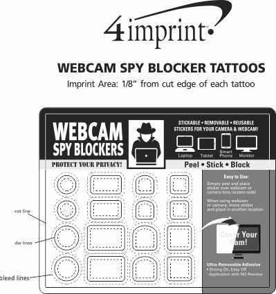 Imprint Area of Webcam Spy Blocker Tattoos