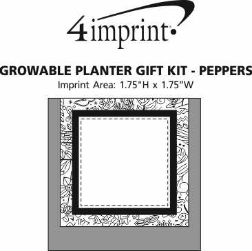 Imprint Area of Growable Planter Gift Kit - Peppers