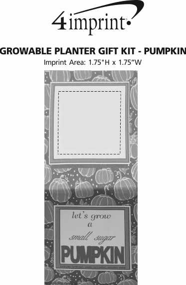 Imprint Area of Growable Planter Gift Kit - Pumpkin