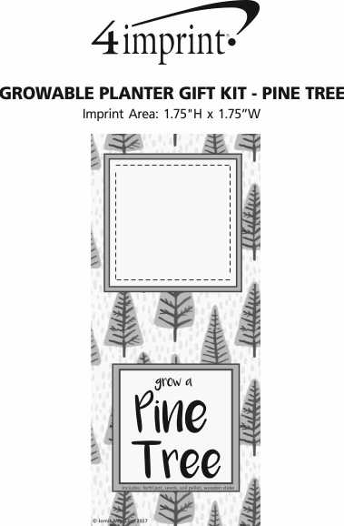 Imprint Area of Growable Planter Gift Kit - Pine Tree