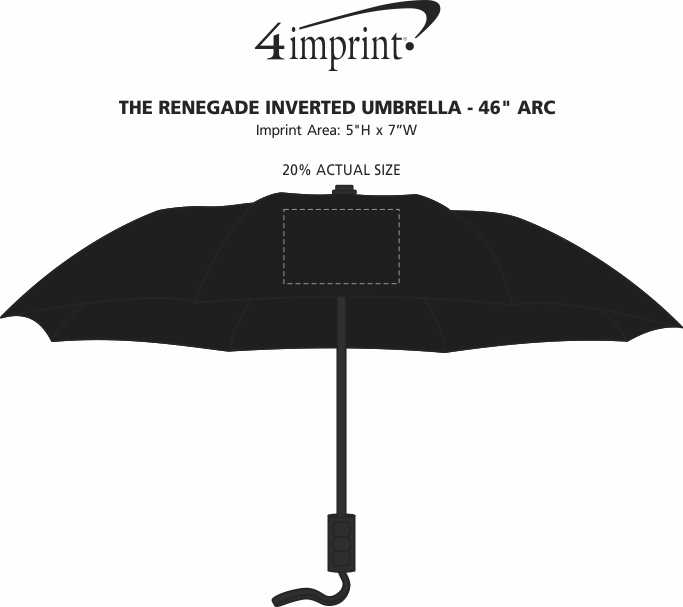 Imprint Area of The Renegade Inverted Umbrella - 46" Arc