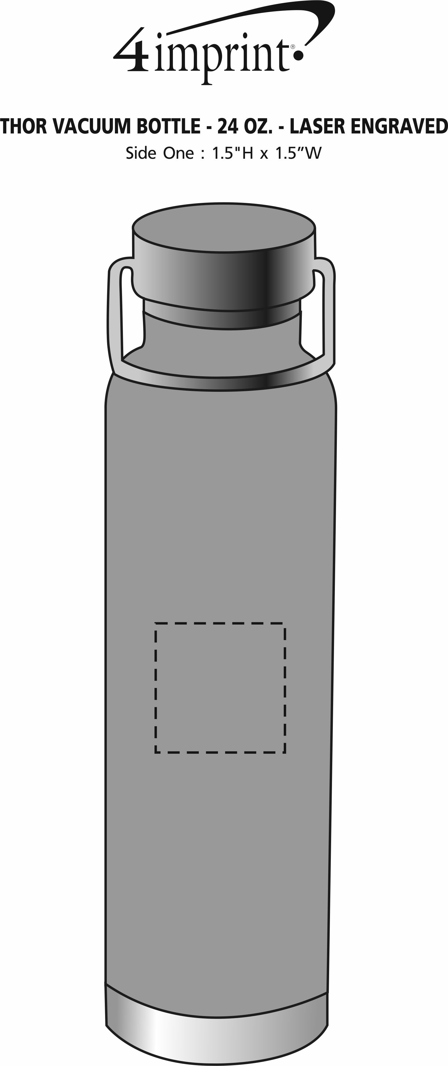 Imprint Area of Thor Vacuum Bottle - 24 oz. - Laser Engraved