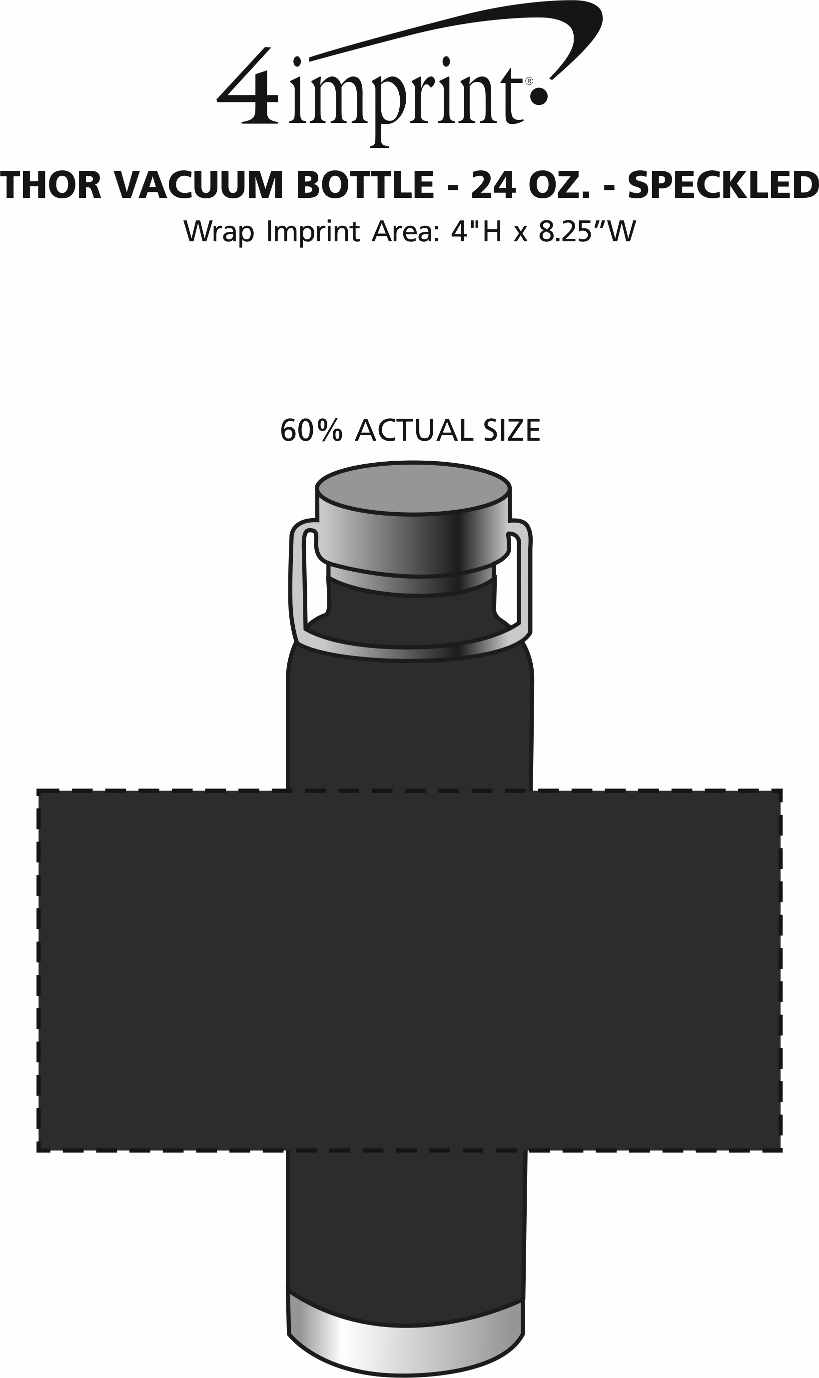 Imprint Area of Thor Vacuum Bottle - 24 oz. - Speckled