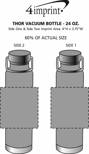 Imprint Area of Thor Vacuum Bottle - 24 oz.