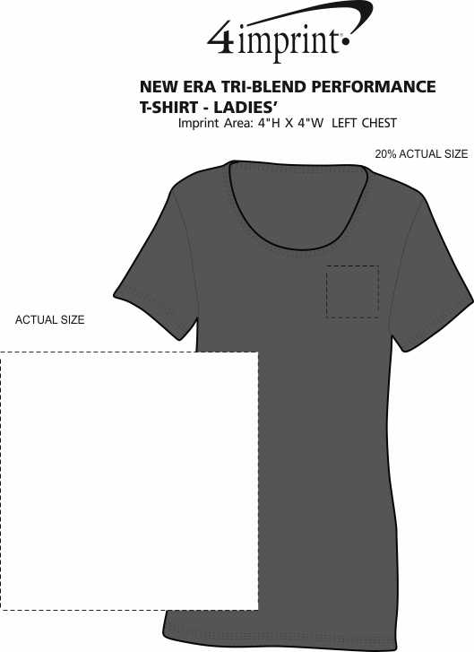 Imprint Area of New Era Tri-Blend Performance T-Shirt - Ladies' - Screen