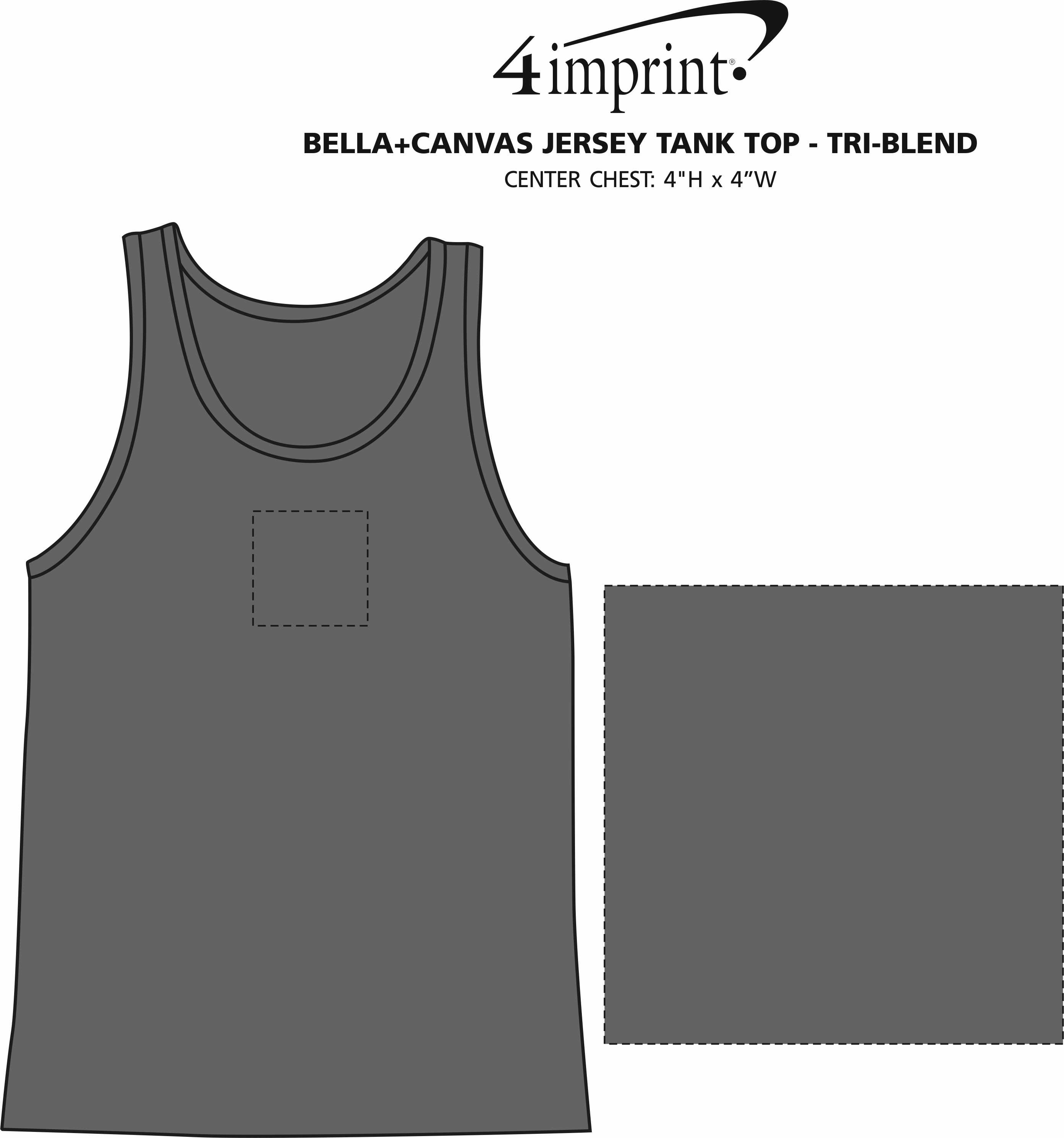 Imprint Area of Bella+Canvas Jersey Tank Top - Tri-Blend