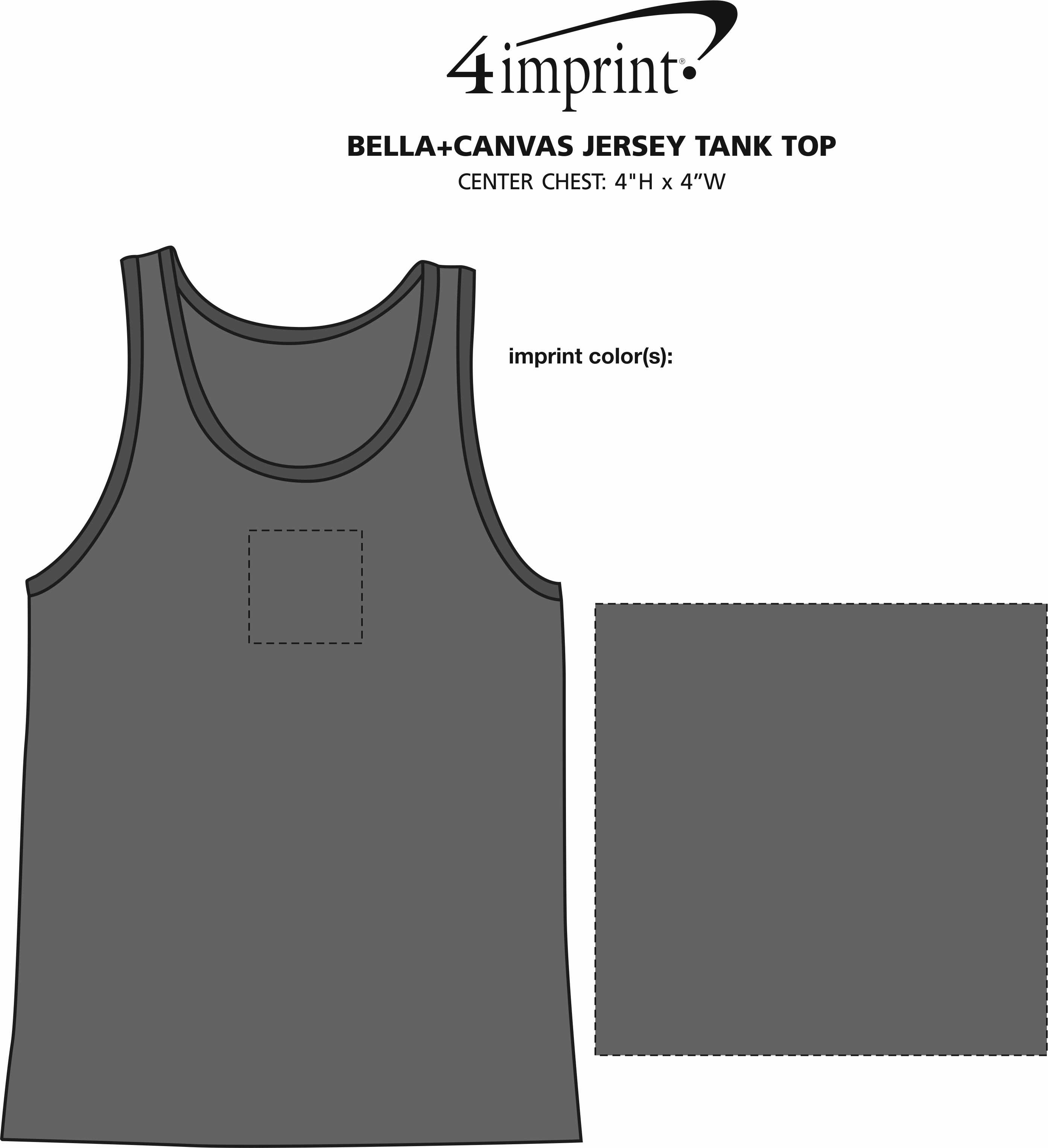 Imprint Area of Bella+Canvas Jersey Tank Top