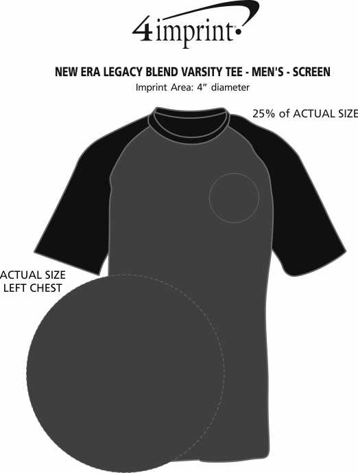 Imprint Area of New Era Legacy Blend Varsity Tee - Men's - Screen