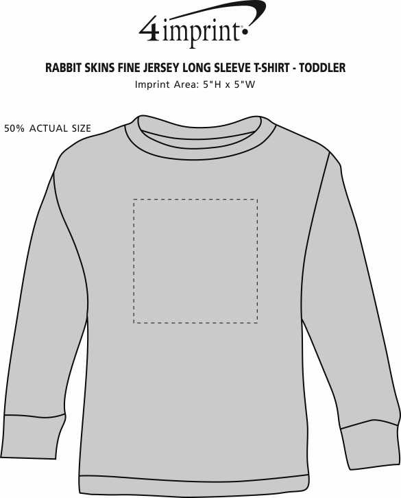 Imprint Area of Rabbit Skins Fine Jersey Long Sleeve T-Shirt - Toddler