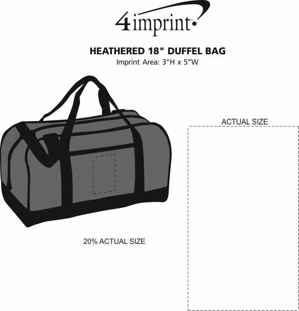 Imprint Area of Heathered 18" Duffel Bag
