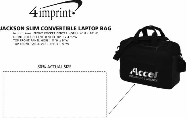 Imprint Area of Jackson Slim Convertible Laptop Bag