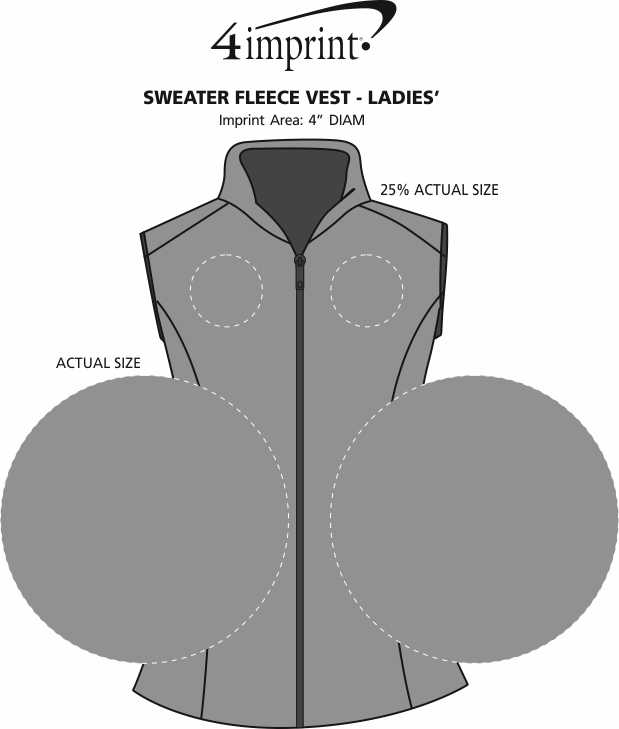 Imprint Area of Sweater Fleece Vest - Ladies'
