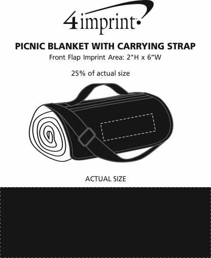 Imprint Area of Picnic Blanket with Carrying Strap