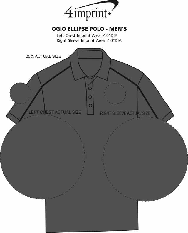 Imprint Area of OGIO Ellipse Polo - Men's
