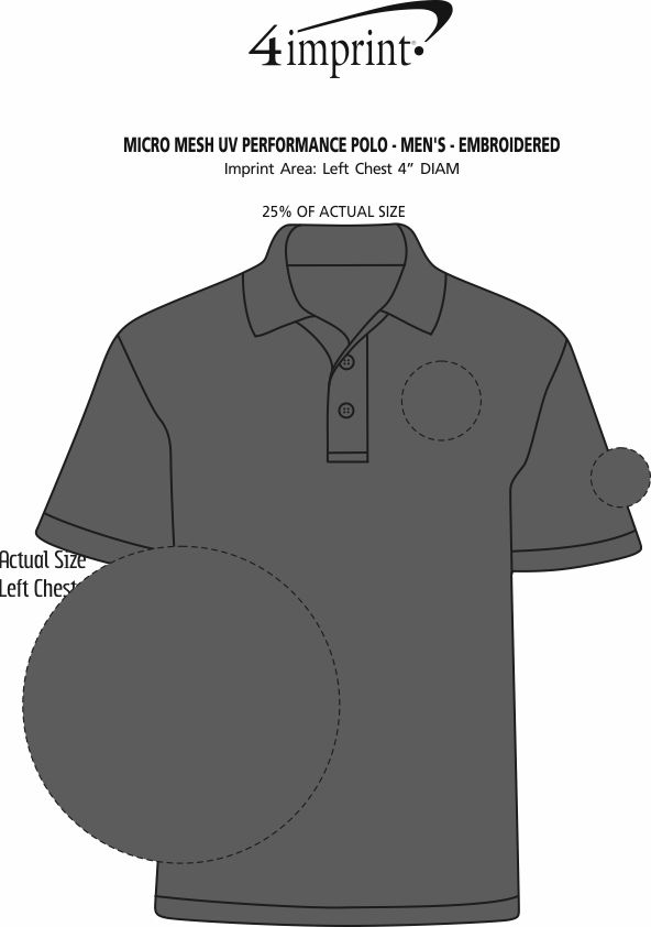 Imprint Area of Micro Mesh UV Performance Polo - Men's - Embroidered